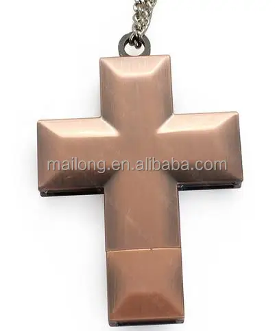 
16 g to 64 g creative metal cross U disk Christian gifts brick usb necklace usb flash drive PN6958 