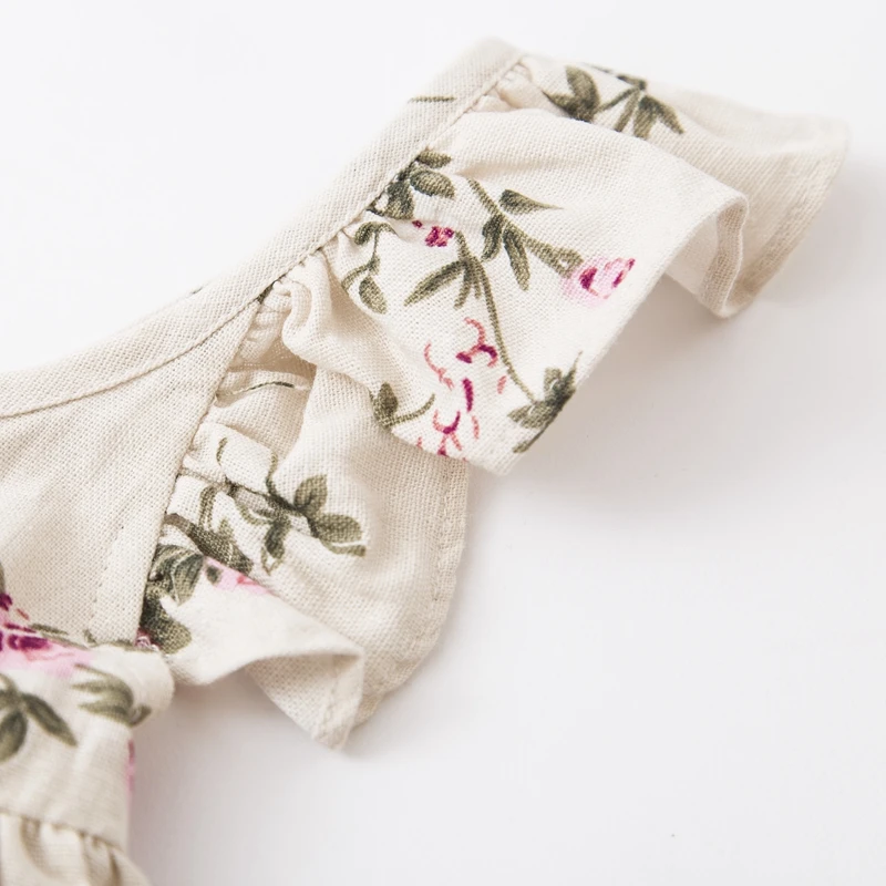 Мечта Колыбель 100% лен спинки Peach Blossom 3 лет платье для девочек