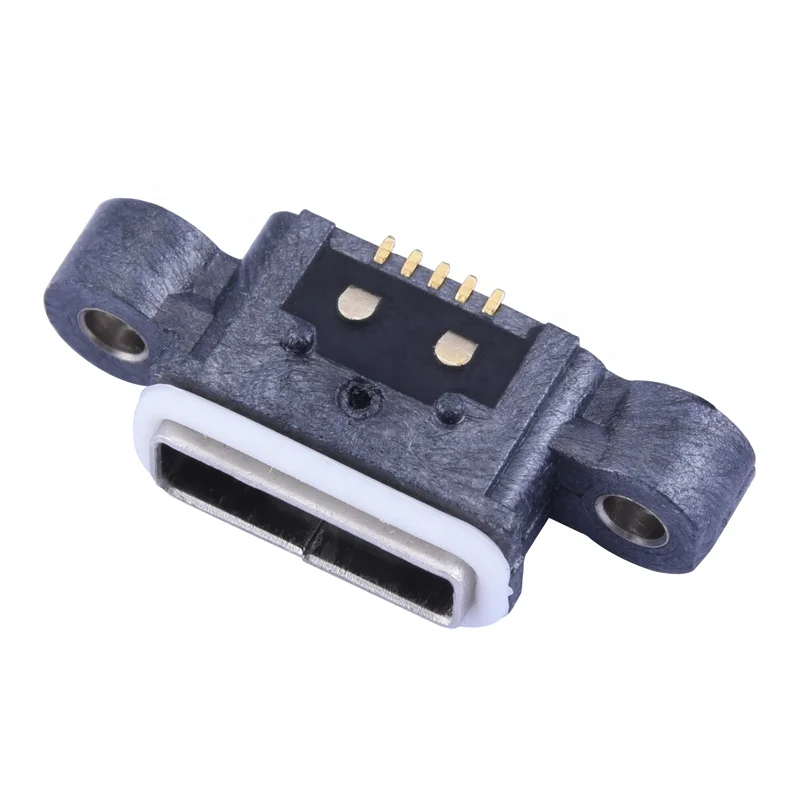 IP67 Waterproof Connector 5Pin Micro USB Connector Waterproof With Capstan Nut