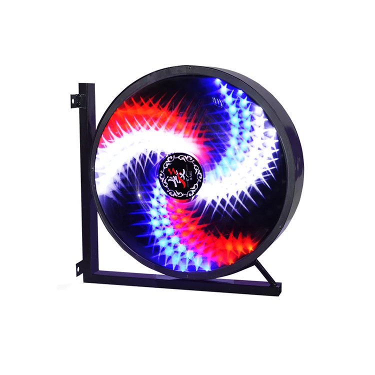 wholesale black and white rotating led barber pole charm