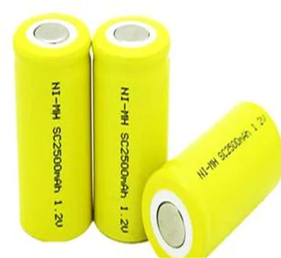 NiCD 1.2V rechargeable SC size1500mah Li-ion battery for camera/tools