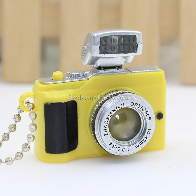 fashion mini camera shape led keychain with sound and light