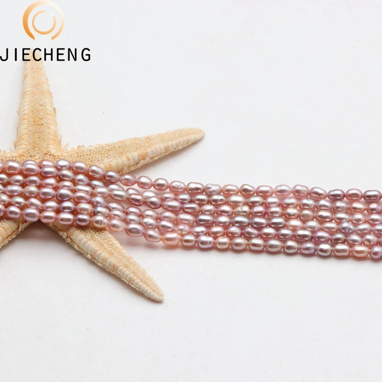 shanxiahu best seller 3-4mm rice AAA cultured freshwater real pearls strands wholesale