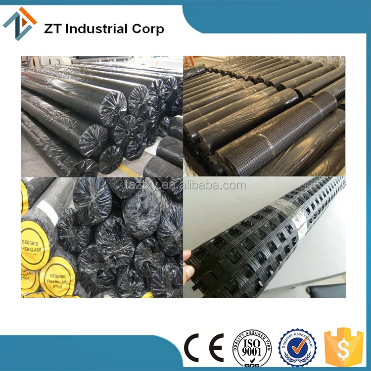50-50 kn/m fiberglass geogrid for soil reinforcement