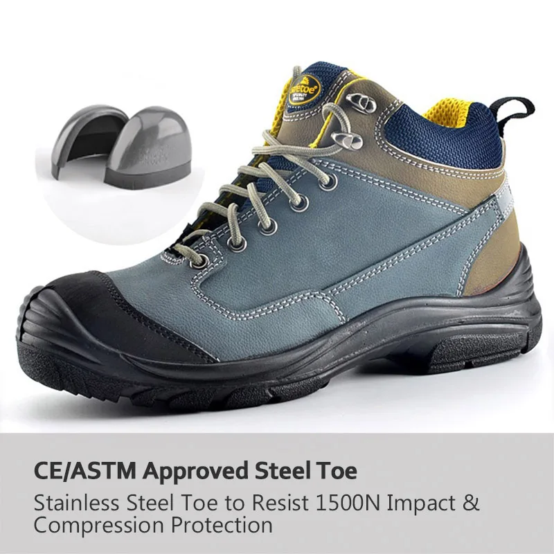 SAFETOE Мужская Высококачественная модная стальная защитная обувь, дышащая Защитная промышленная безопасная обувь