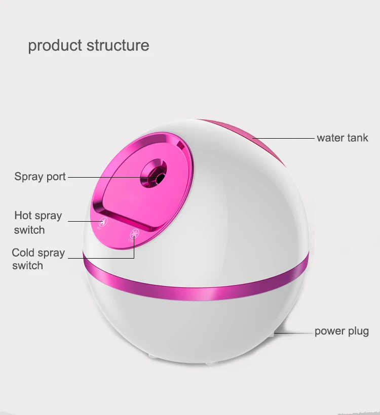 Multi-function Temperature Control Facial Steamer Skin Care Cool Hot Deep Cleansing Lightening Facial Steamer