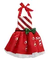 Cute Newborn Baby Girl Striped Candy Dress Red Clolor Christmas Dresses Outfits Sunsuit