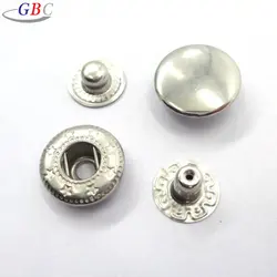Different size metal press stud snap fasteners for clothes