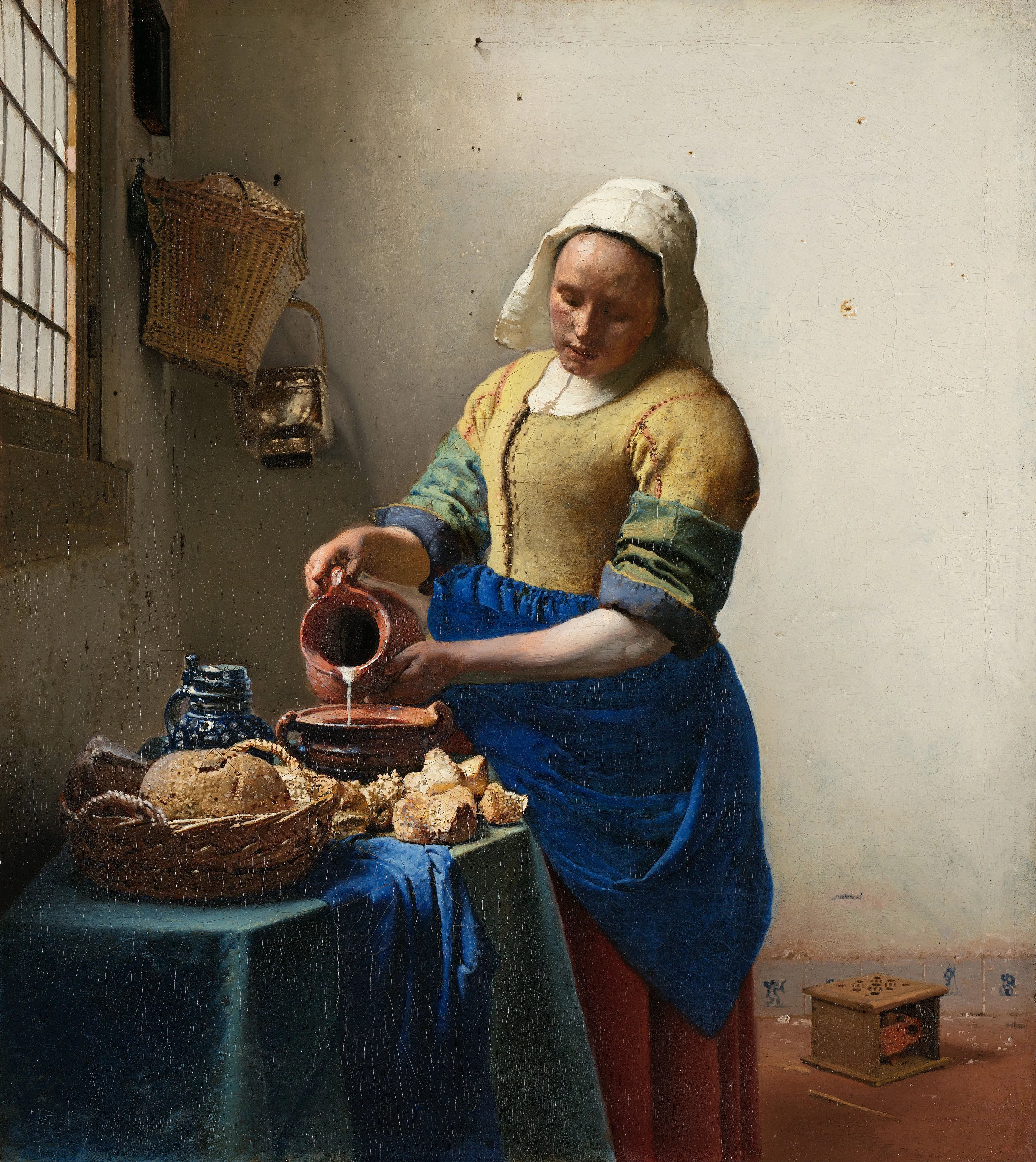 Reproduction of Famous painting of Jan Vermeer Baroque Girl with the Pearl Earring The Milkmaid