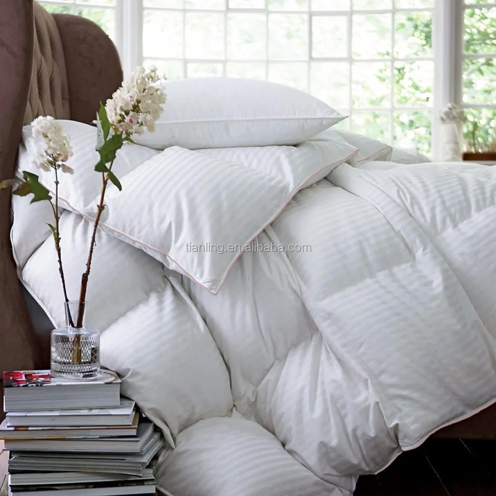 
King Size Duvet Insert White Goose Down Feather Comforter 100% Cotton Cover Fluffy Bed Quilt Blanket All Season (King, White) 