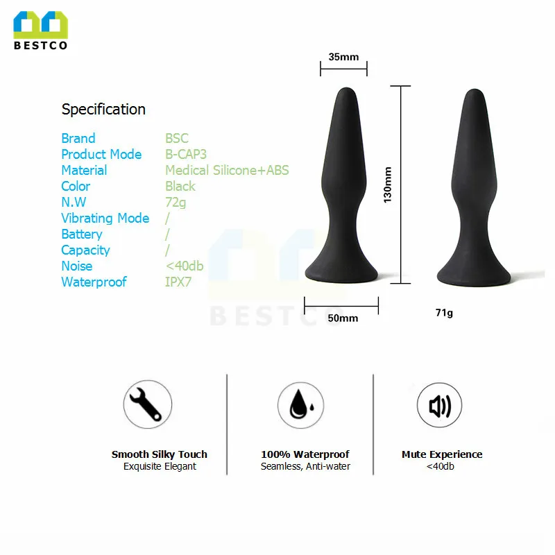 
Factory price high flexible butt plug , medical silicone anal plug for woman 