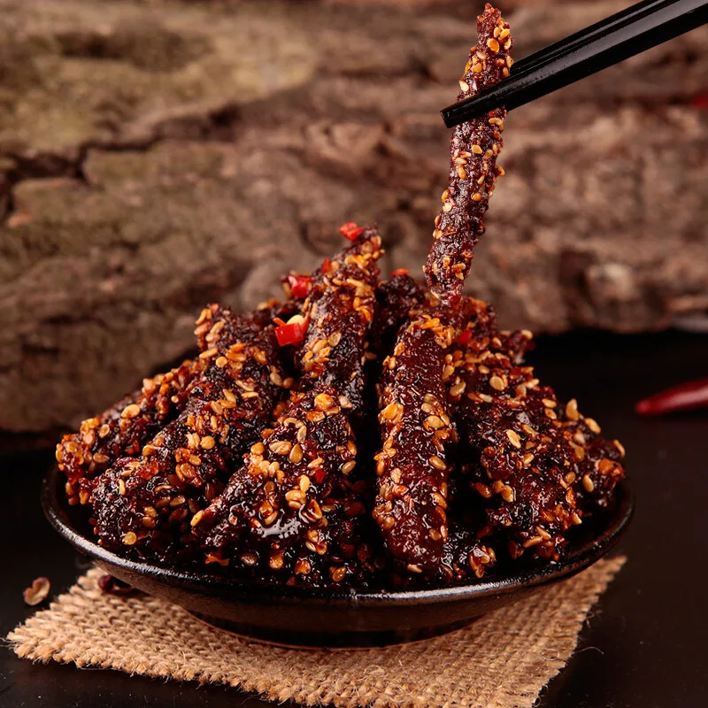 
Shu Dao Xiang Wholesale Abibaba Bulk Buy From China 100g Dried Meat Of Beef BBQ Flavor Spicy Food Jerky 