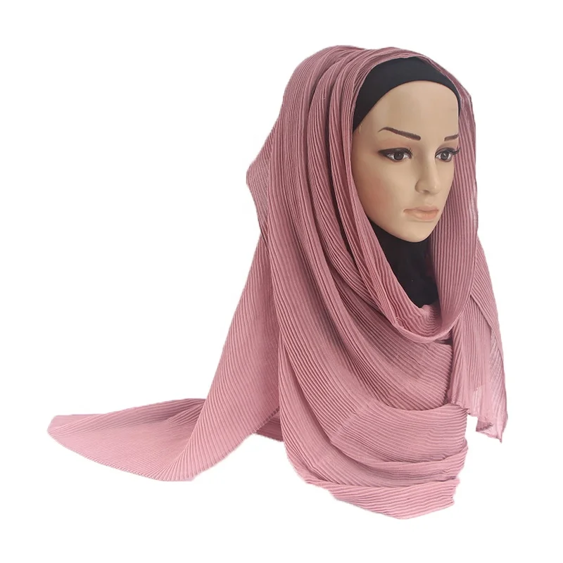 
Wholesale Factory Direct Sales Malaysia Arab Fashion New Women Crinkle Fold Cotton Linen Muslim Hijab Scarf Shawl 