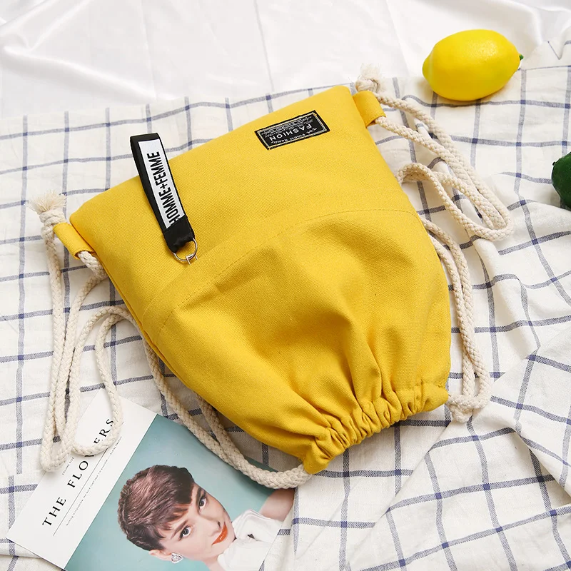 Fashion leisure hot selling natural eco friendly breathable strong and durable canvas drawstring backpack for school