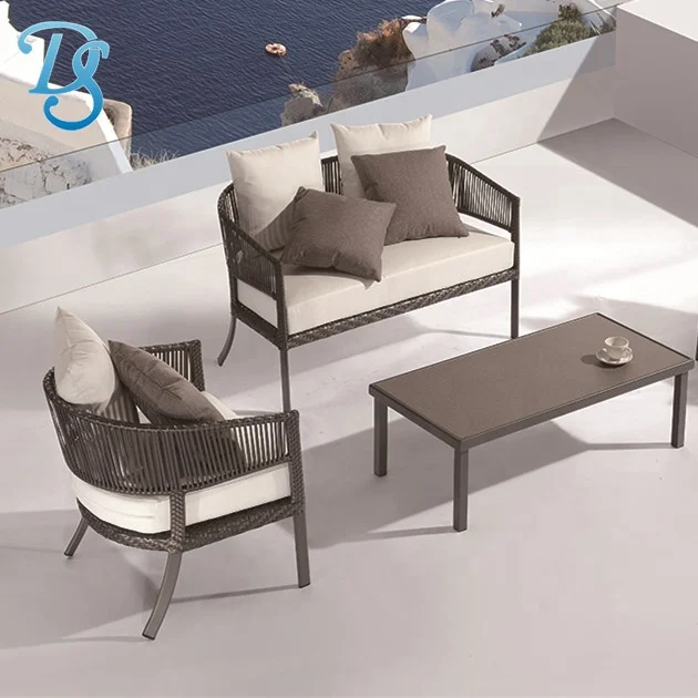 rattan sofa aluminium frame outdoor furniture sofa  patio sofa sets with cushion