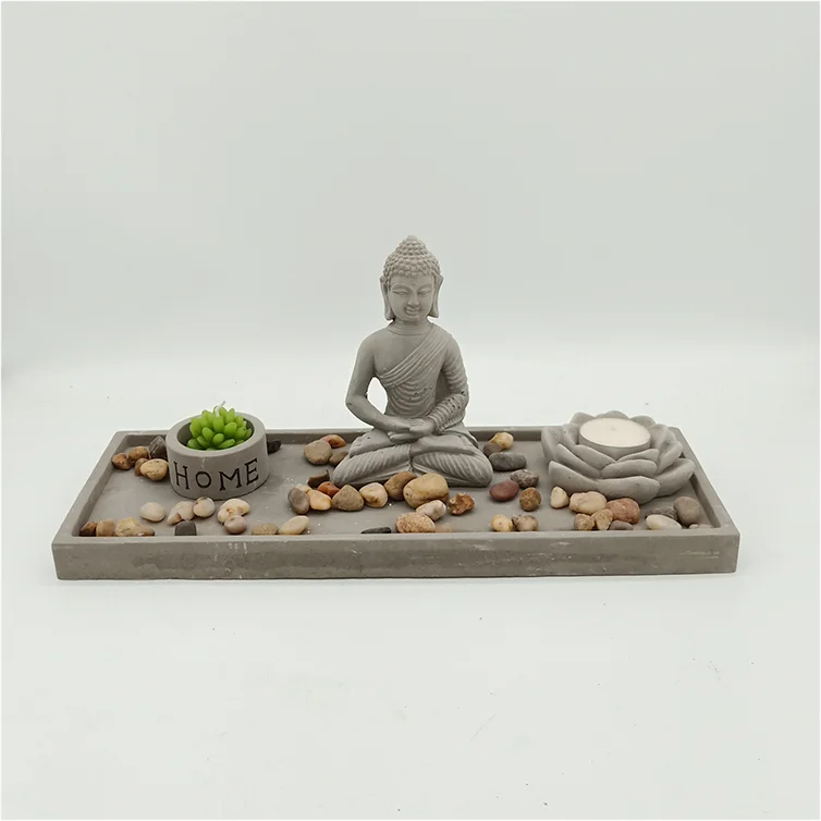 Handy Craft decor sitting buddha zen garden statues cement craft