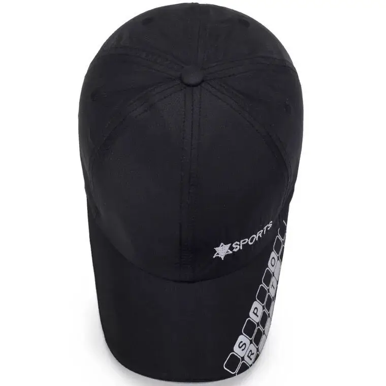 6 panel with embroider and fluorescent strip baseball caps and hats men polyester sports cap