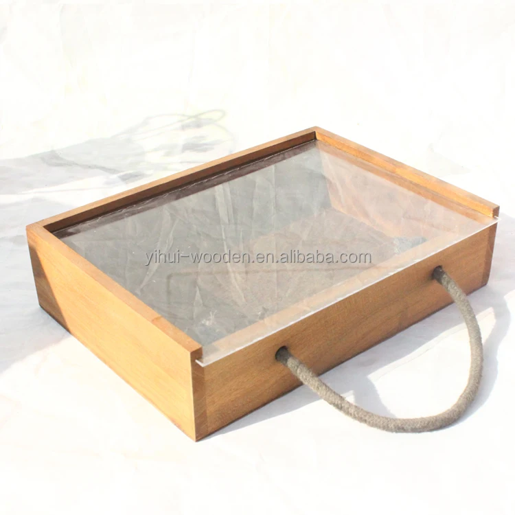 
Handle box wooden box with Acrylic lids 