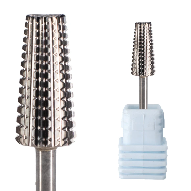 5 in 1 Multi-function Tapered Shape Straight Cut Nail Polish Remover Nail Drill Bit For Both Left and Right Hand