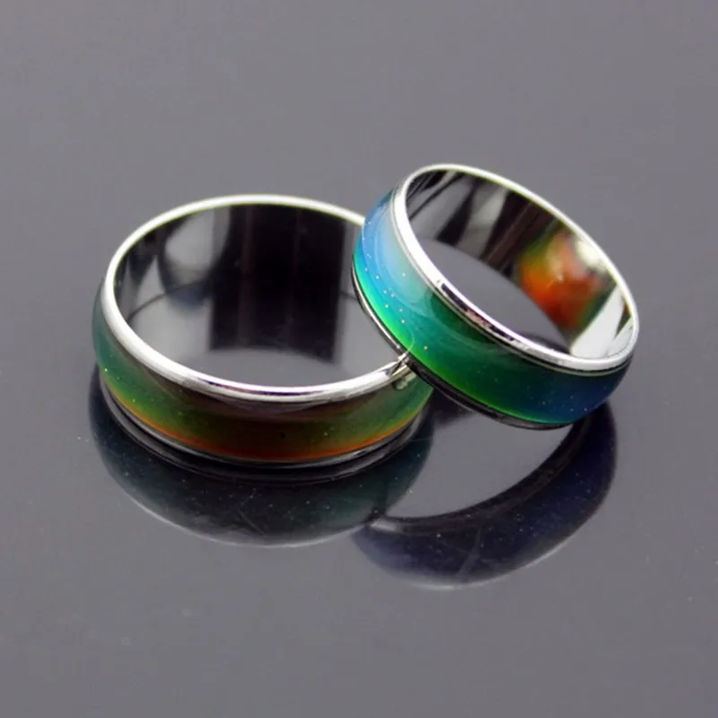 Stainless Ring Changing Color Mood Rings Feeling / Emotion Temperature Ring Wide 6mm Smart Jewelry Factory direct sale