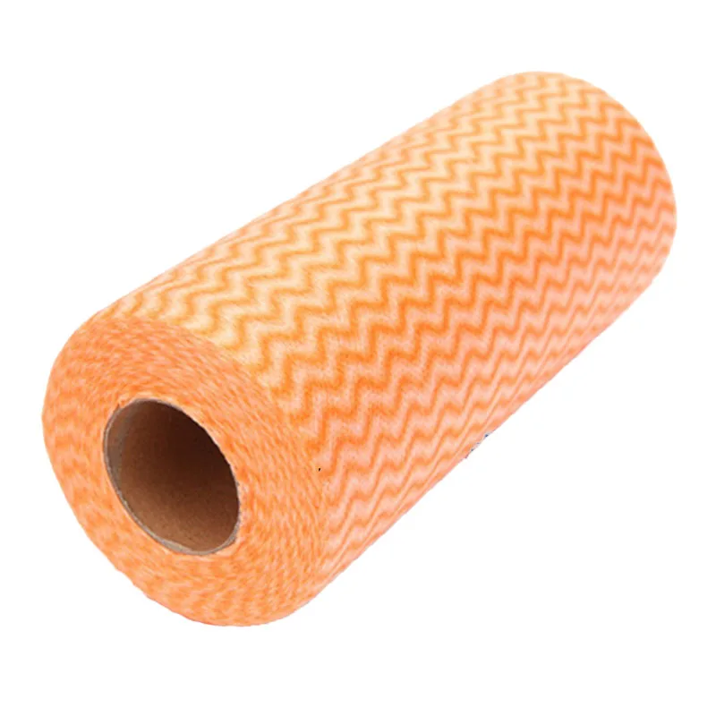 Good price orange nonwoven spunlace wavyline kitchen wipes for household cleaning