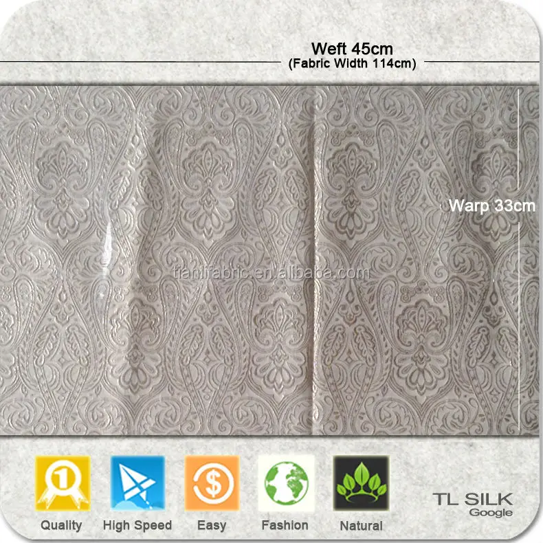 
Embossed Designed Thick Silk Jacqurd Fabric Off White Quality 