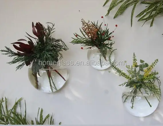 Handmade Hanging Wall Glass Creative wall hanging glass vase Hydroponic plant vase Home wall vase