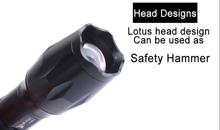 A100 G700 Ultra Bright XML T6 1000 Lumen 5 Modes Adjustable Focus Long Range LED Tactical Flashlight