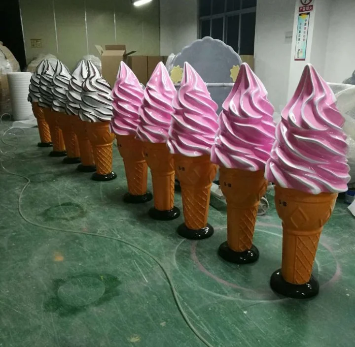 Fibre Glass 1.4m Display Cone for ice cream Shop decoration
