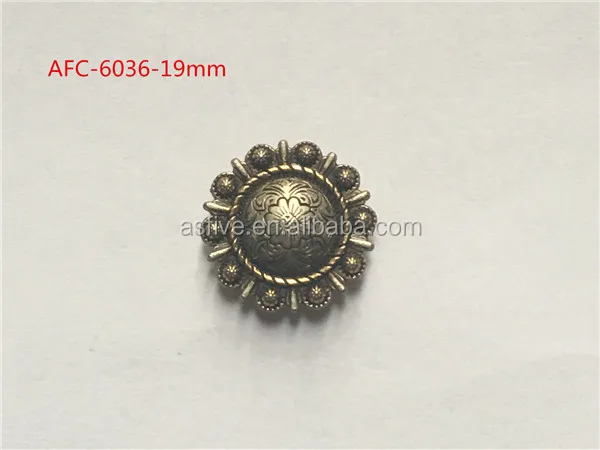 Antique Silver Gold Rope Berry Conchos