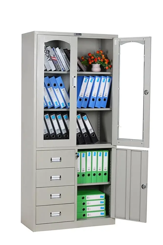 
4 Drawer Stainless Steel Metal Filing Cabinet Office File Storage Cabinets 