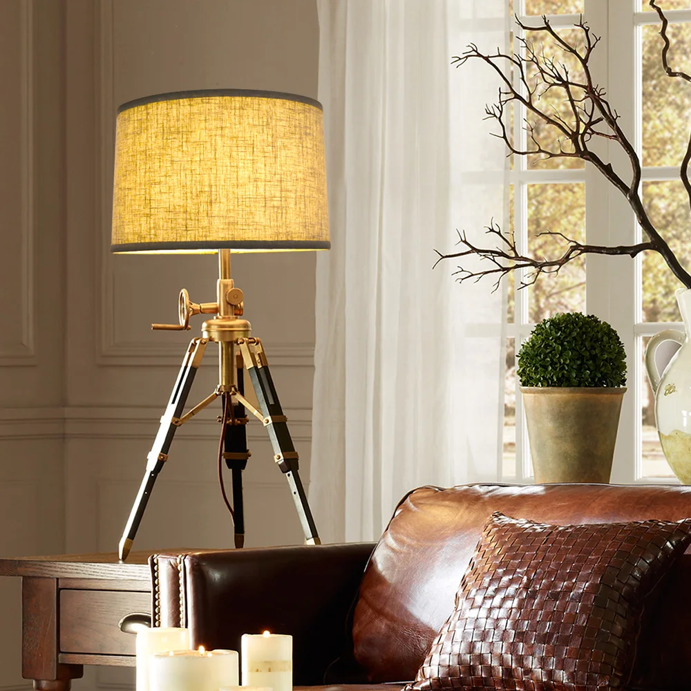 
Handmade Empire Drum linen Fabric light cover floor table Lamp shade 