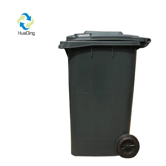 120L plastic trash bin waste bin rubber wheel trash can for outdoor skip bins
