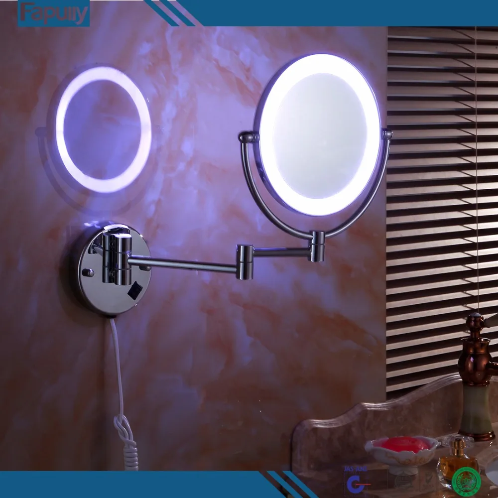 Fapully высокое качество металла светодиодный настенный макияж зеркало