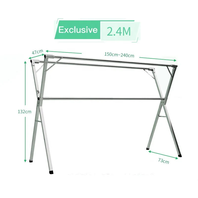 Outdoor Universal Clothes Drying Racks, Foldable Stainless Steel Cloth Dryer Rack Household Cloth Dryer