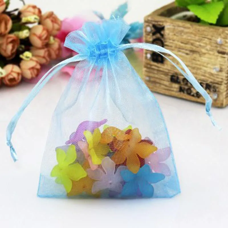 Personalized drawstring tea wedding favor organza bags pouch