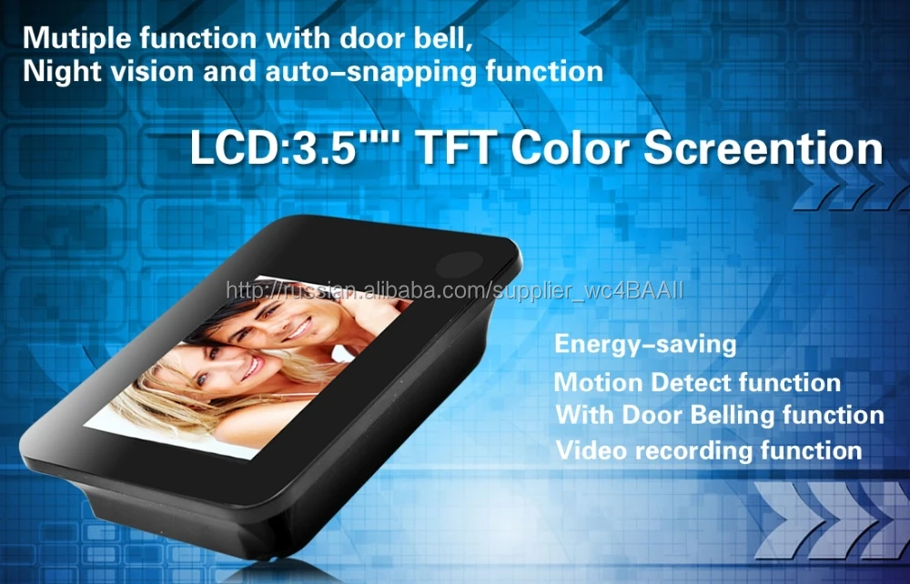 Цифровой глазок вид с цветным дисплеем фото принимая / видео съемке ночного видения