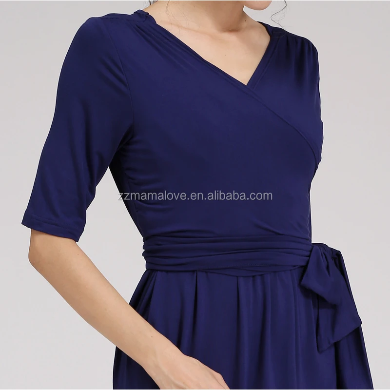 Emotion Moms OEM Maternity Clothes Nursing Dress for Pregnant Women Soft Jersey Patchwork Fabric