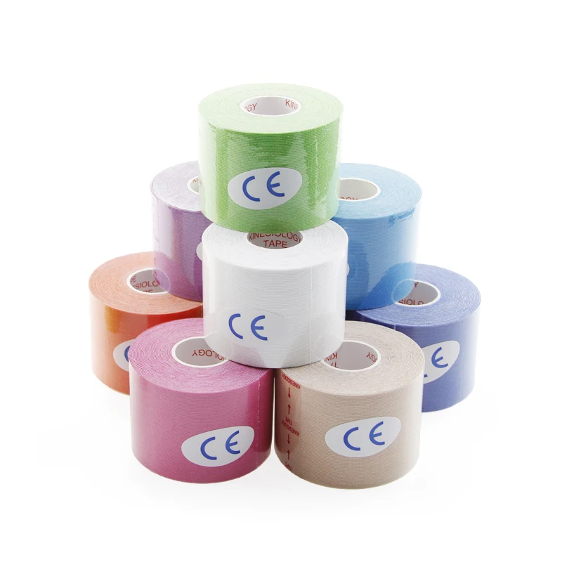 Wholesale Custom Printed 5cmx5m Multicolor Sports Kinesiology Tape Waterproof Muscle Athletic Tape