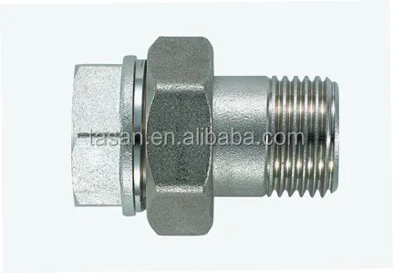 S7121 Brass Fitting Straight fitting in 3 pieces MF BRASS COLOR AND NICKLE PLATED