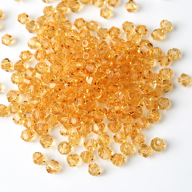 DIY 4mm Loose Beads Faceted Bicone Crystal Glass Beads for Bracelets with Line or Bag Beads for Jewelry Making