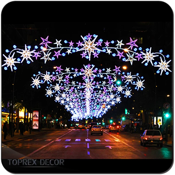 Outdoor Christmas street decorations light NEW creative Factory price city hanging 2D led decoration pole motif light