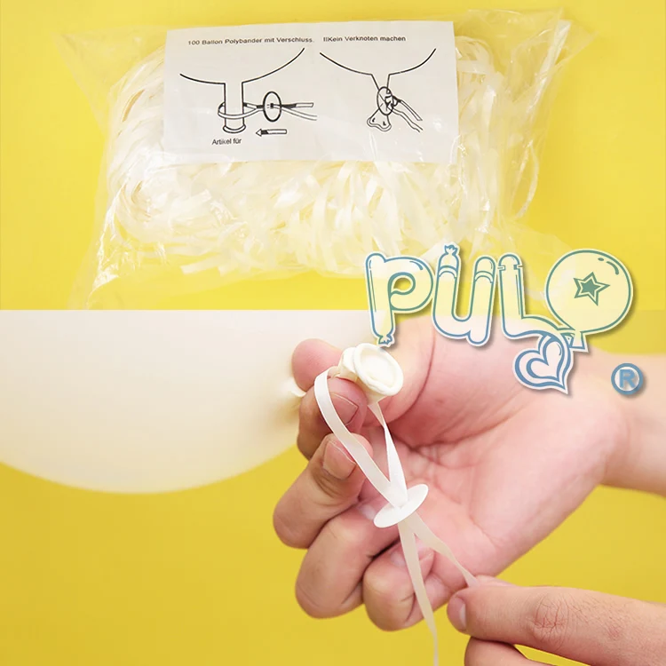 
100 Automatic Balloon Ribbon Seals For Balloon Party 