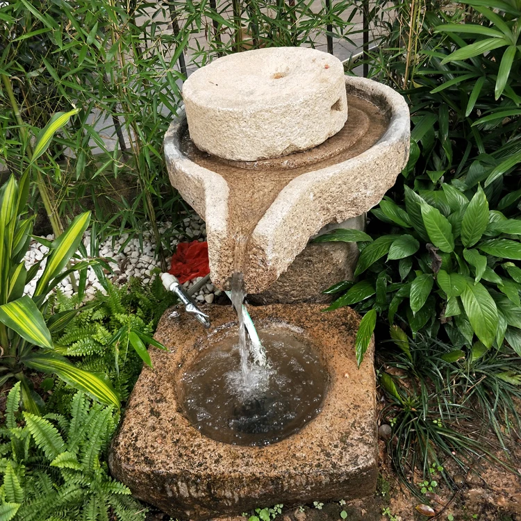 Natural Old Granite Grist Mill Millstone - UK Water Fountains Features For Sale Garden Outdoor Decoration