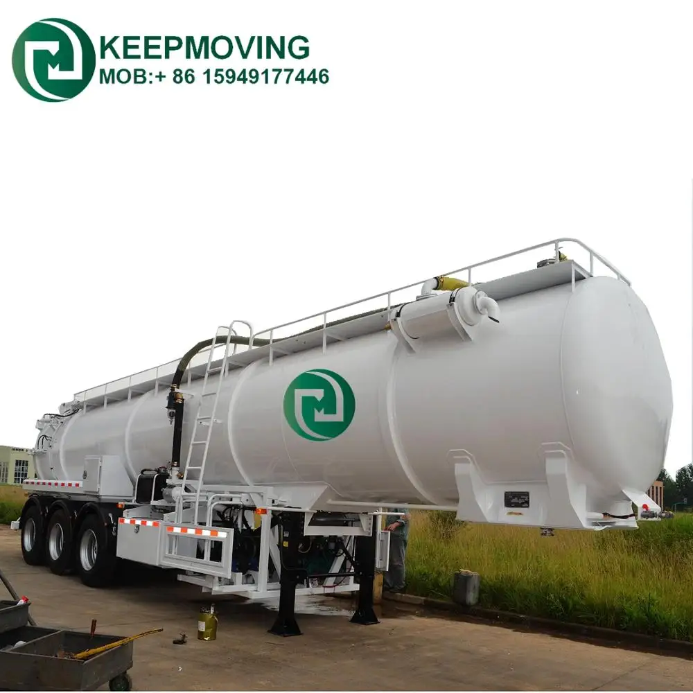 Tri-Axle Stainless Steel 22000 Litres Sewage Vacuum Suction Tanker Semi Trailer