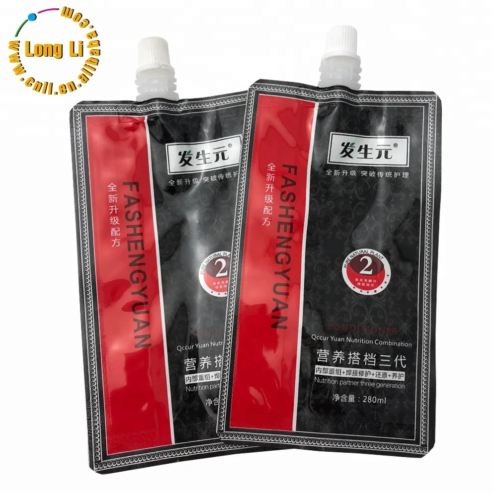 Custom Aluminium foil Eight side 280ml Hair Dye Gel Spout Bag Doypack Reusable Spout Pouch