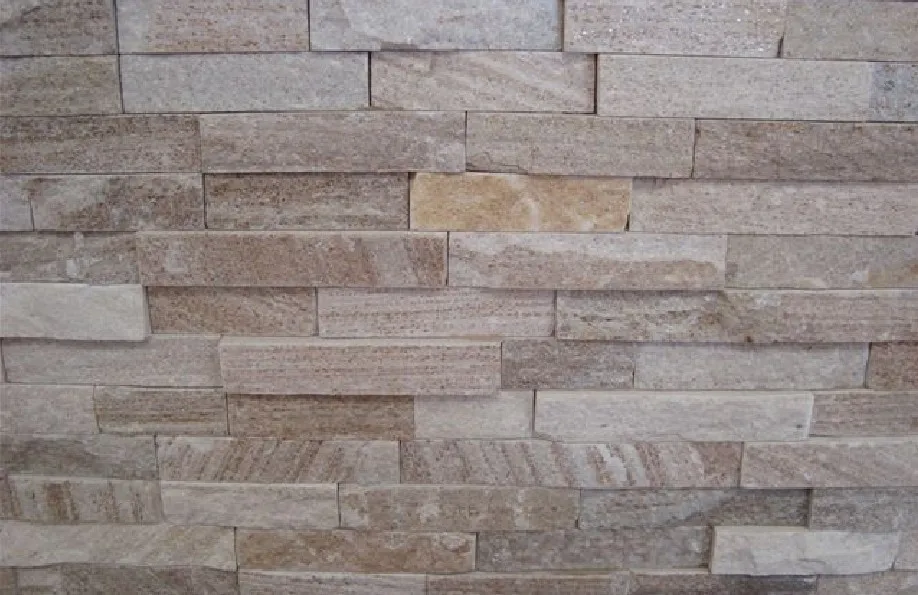 
stacked stone panel Grold Grain Mica schist decorative cultured walling stone WP-D48 