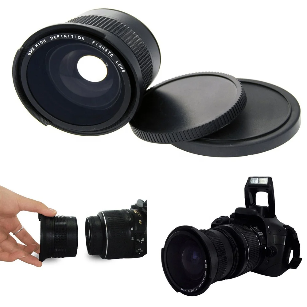 360 полноэкранный Объектив Fisheye 52 мм