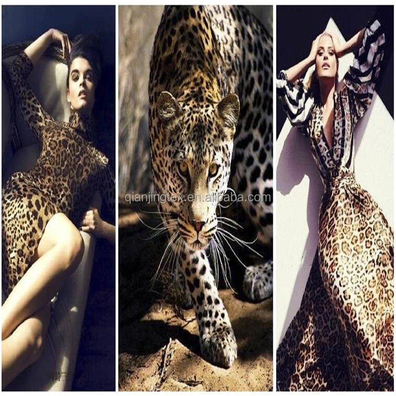 Новейшая популярная ткань с леопардовым принтом из полиэстера и спандекса