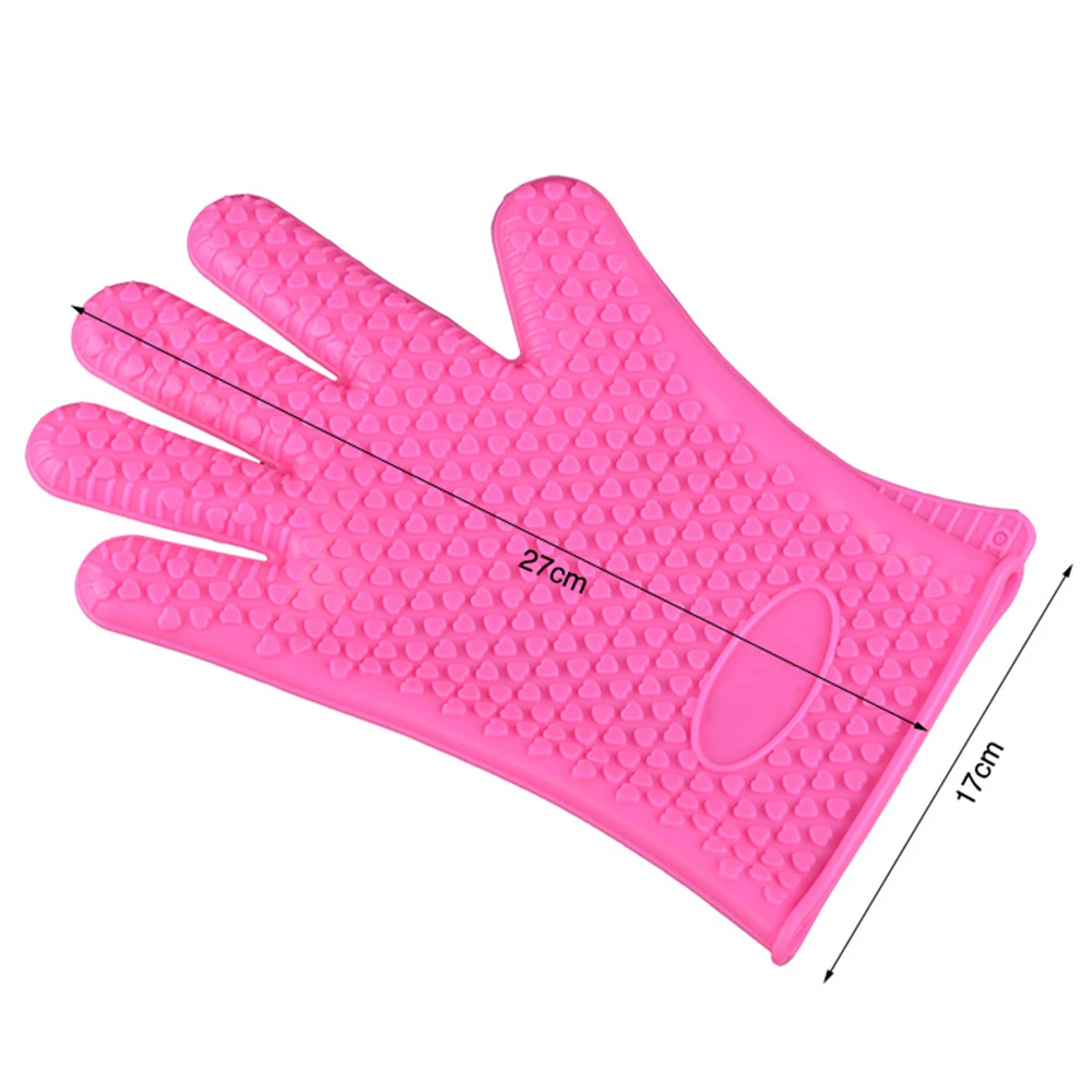 100% Food Grade Silicone Oven Mitt Set, BPA Free Adiabatic Silicone Grill Gloves